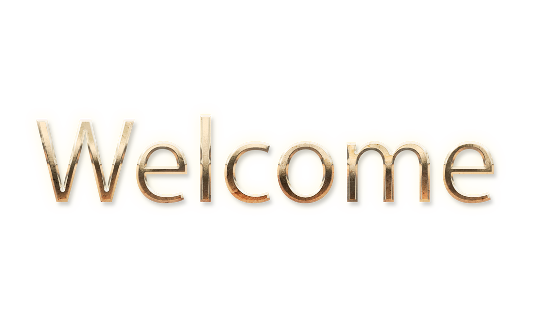 WORD WELCOME gold text typography PNG images free